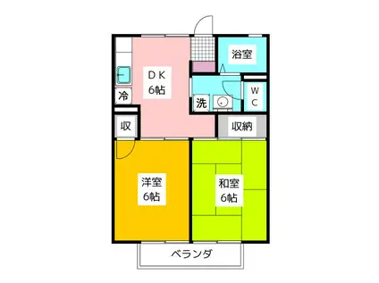 セジュールモトハシ(2DK/2階)の間取り写真