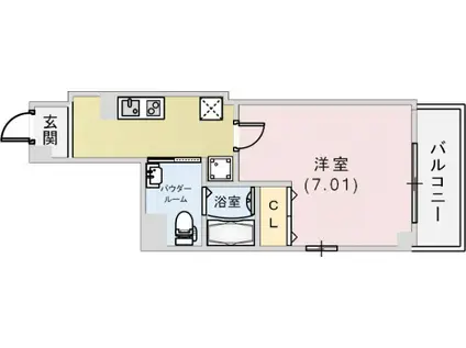 ラフォンテ春日野(1K/4階)の間取り写真