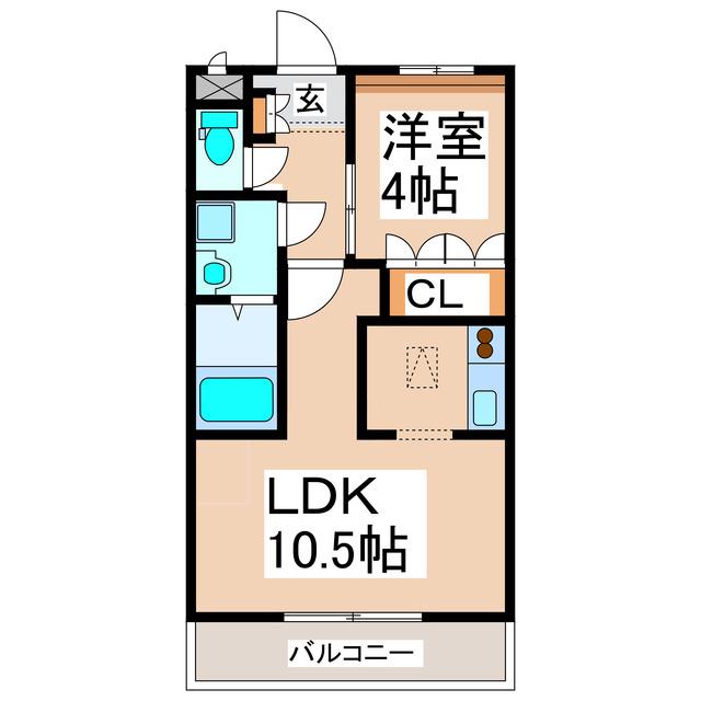アイメゾン(1LDK/2階)の間取り写真