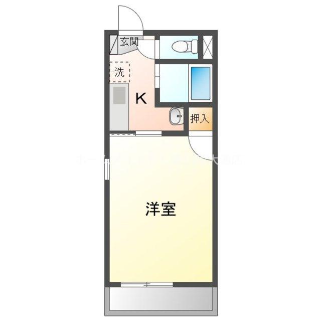 SUNNY MALL.K(1K/2階)の間取り写真
