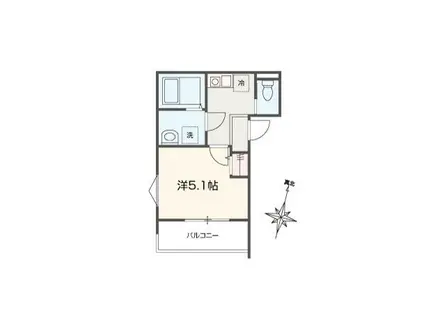 MELLAS西大宮III(1K/1階)の間取り写真