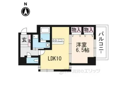 高栄京町マンション(1LDK/4階)の間取り写真