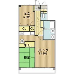 ベルトピア西明石III(2LDK/2階)の間取り写真