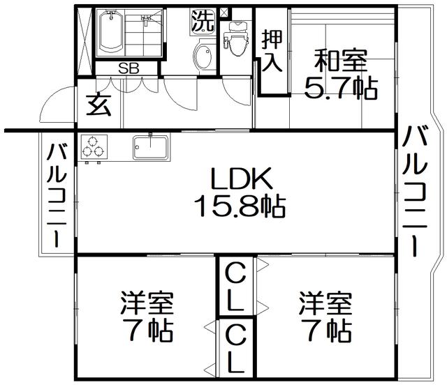 ORIENT RESIDENCE SUEHIROCHO(3LDK/3階)の間取り写真