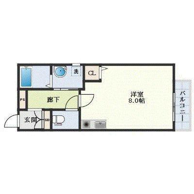 アキュラメゾン(ワンルーム/2階)の間取り写真