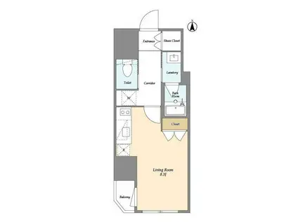 V-STYLE入谷(1K/3階)の間取り写真