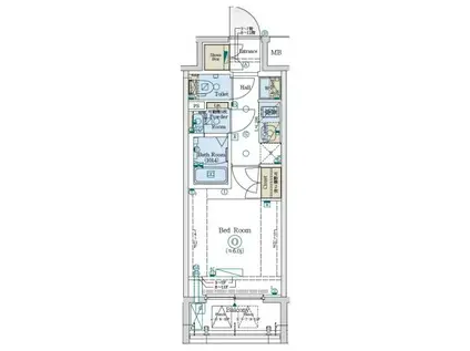 ジェノヴィア阪東橋2スカイガーデン(1K/11階)の間取り写真