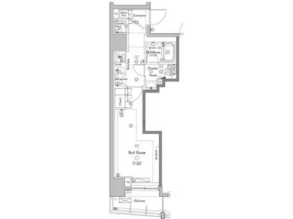 DIPS大山東町(1K/8階)の間取り写真