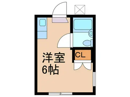 コーポスカイ(ワンルーム/1階)の間取り写真