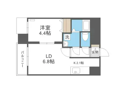 レジディア札幌駅前(1LDK/7階)の間取り写真