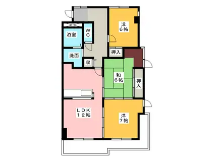 メルクリウス(3LDK/1階)の間取り写真