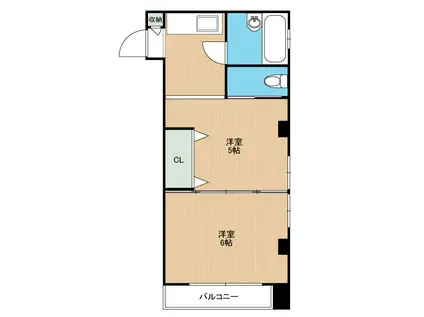 サンリッチ16 3-E(2K/3階)の間取り写真