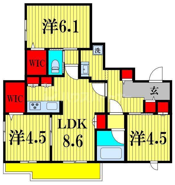 ソフィア南流山(3LDK/2階)の間取り写真