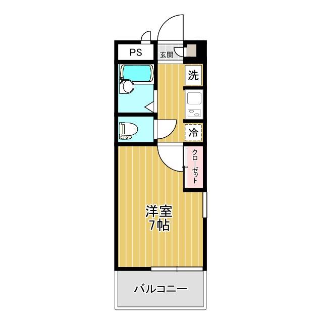 ヒルトップ樋川(1K/1階)の間取り写真