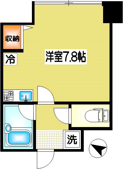 アコード成城(ワンルーム/4階)の間取り写真