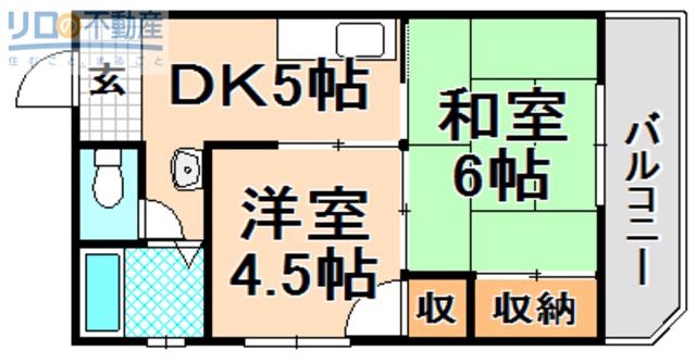 メゾン堀池(2DK/2階)の間取り写真