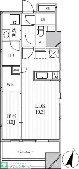 グランパセオ明大前(1LDK/4階)の間取り写真
