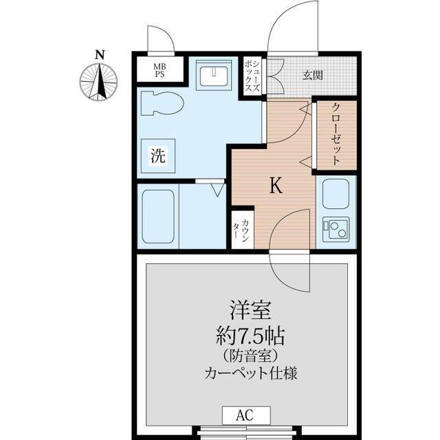 ラシクラス西落合(1K/3階)の間取り写真