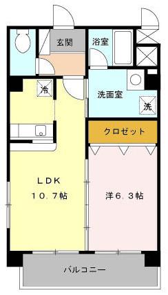 フジスター宜野湾(1LDK/2階)の間取り写真