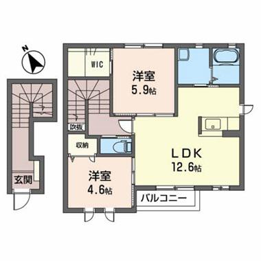 メゾンアージュII(2LDK/2階)の間取り写真
