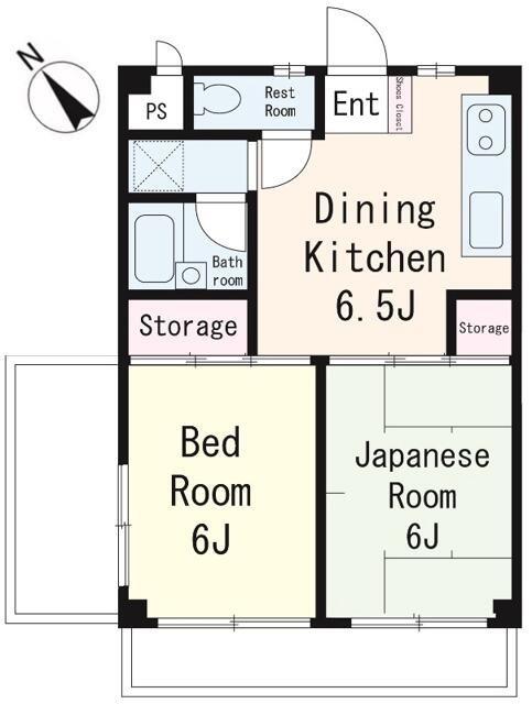 建愛ビル(2DK/3階)の間取り写真