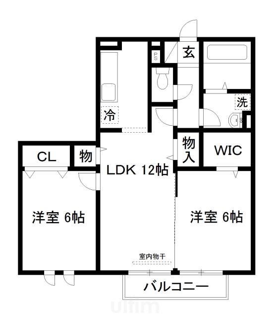 グランパルク(2LDK/2階)の間取り写真