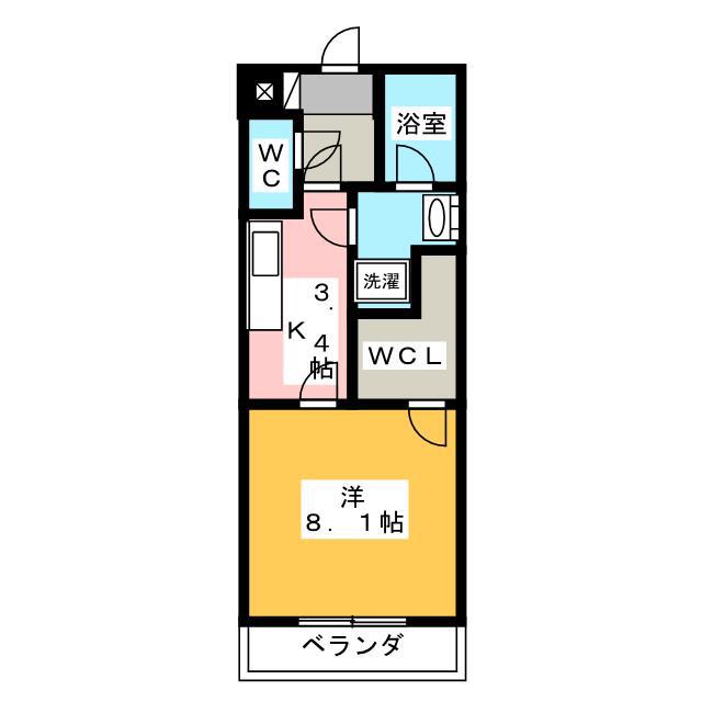 ブラウンコート(1K/3階)の間取り写真