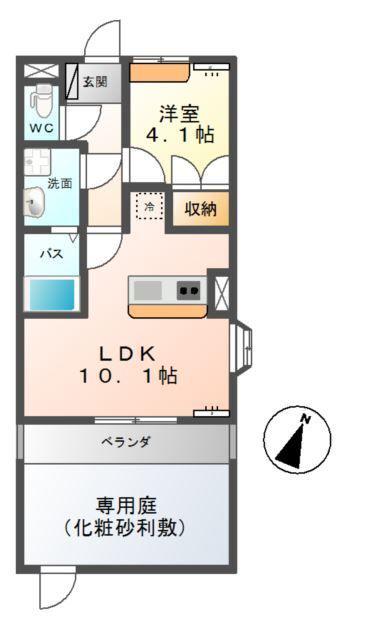 グレイス・コート(1LDK/1階)の間取り写真