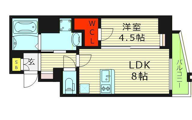 THE HUB MIYAKOJIMA(1LDK/5階)の間取り写真