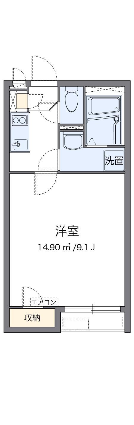 クレイノ太宰府(1K/2階)の間取り写真