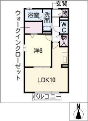 サンスクエア(1LDK/1階)の間取り写真