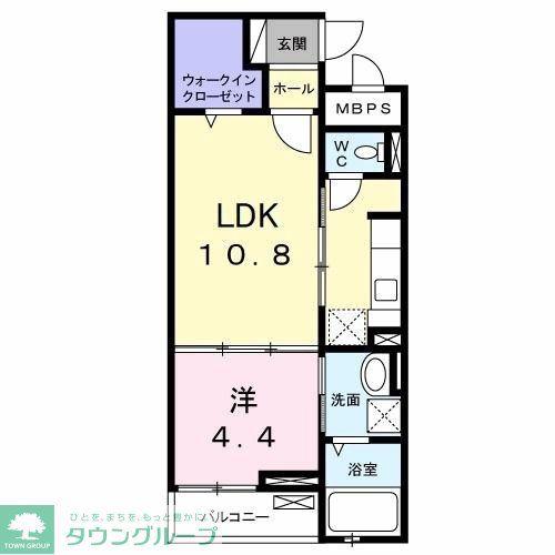 メゾンド・カノン(1LDK/2階)の間取り写真