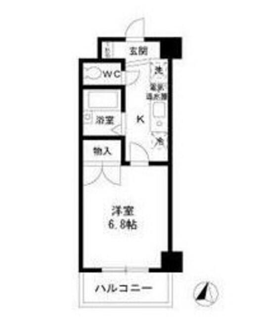 メゾンキムラII(1K/4階)の間取り写真