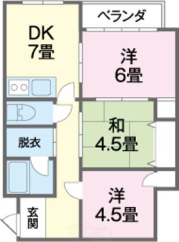 レオマコーポ(3DK/4階)の間取り写真