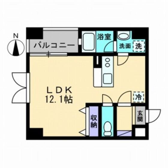 HIGHS TOP表町(ワンルーム/2階)の間取り写真