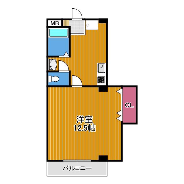 暁21うえきII号館(1K/3階)の間取り写真