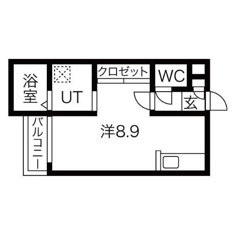 GRANDTICスリジエ(ワンルーム/2階)の間取り写真