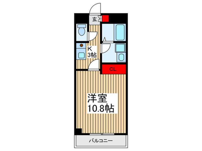 ビオス北朝霞(1K/7階)の間取り写真