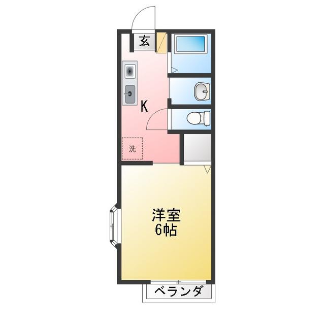 久保ハイツ豊岡II(ワンルーム/2階)の間取り写真