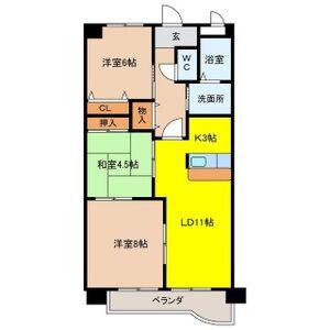 BIO MASAKI(3LDK/3階)の間取り写真