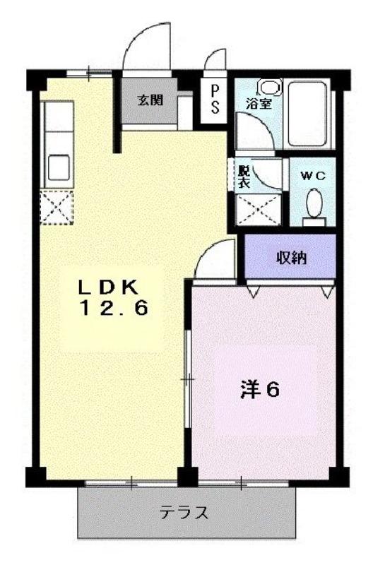 シティハイツ佐藤III(1LDK/1階)の間取り写真