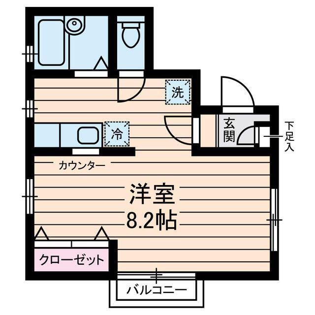 ちきゅうハウス(ワンルーム/2階)の間取り写真