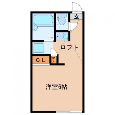 多賀城ウエストA棟(1K/1階)の間取り写真