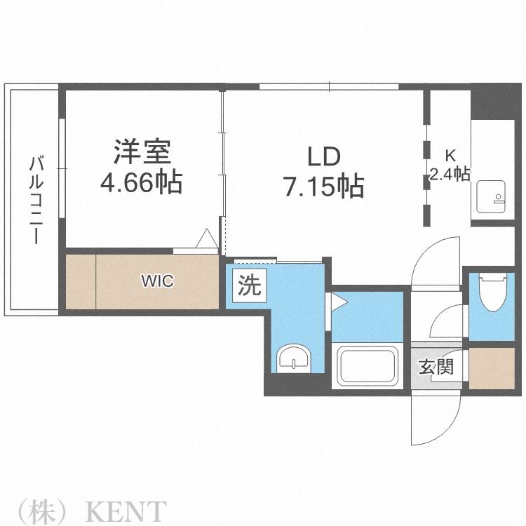 フェーラシュヴァル二十四軒(1LDK/4階)の間取り写真