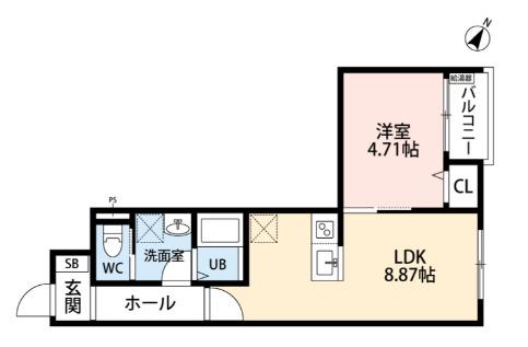 立川セイワレジデンス3(1LDK/2階)の間取り写真