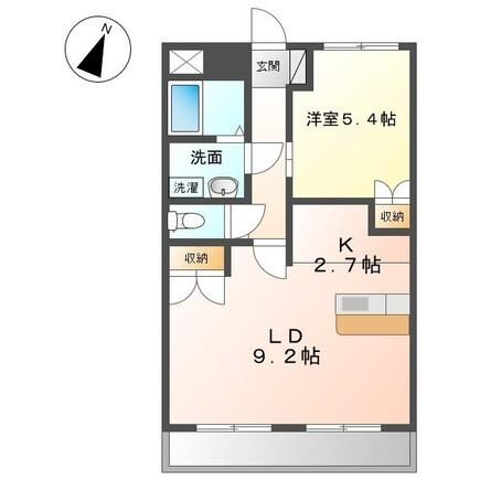 グランチェスタII(1LDK/1階)の間取り写真
