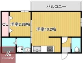 プリヴェ江坂(1LDK/1階)の間取り写真