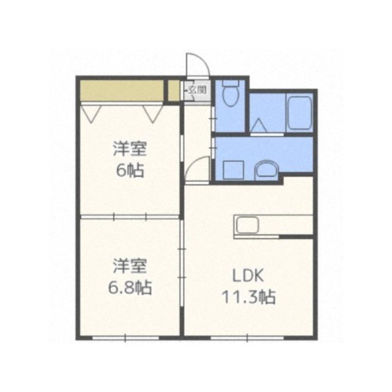 WHITE MOTHERS(2LDK/3階)の間取り写真
