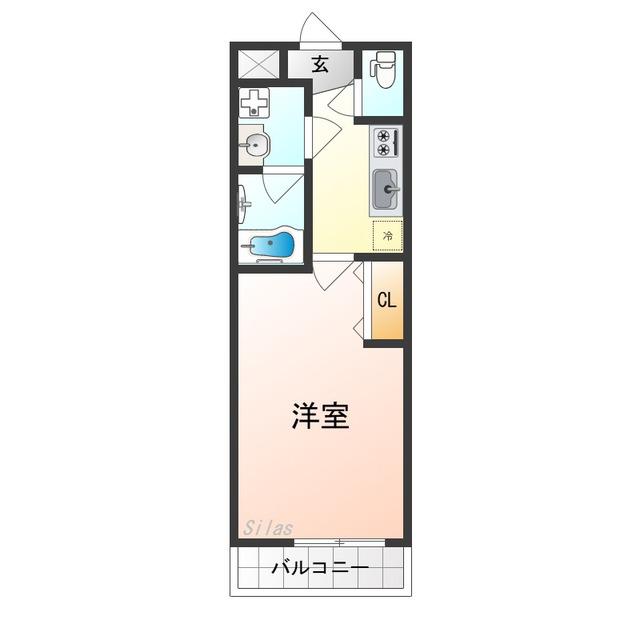フジパレス初芝イースト(1K/1階)の間取り写真