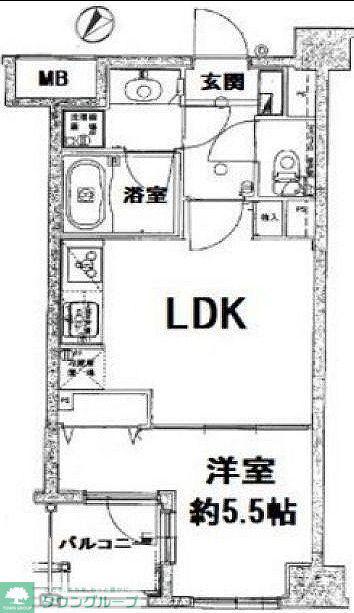 プリムローズ蒲田センタープレイス(1LDK/4階)の間取り写真